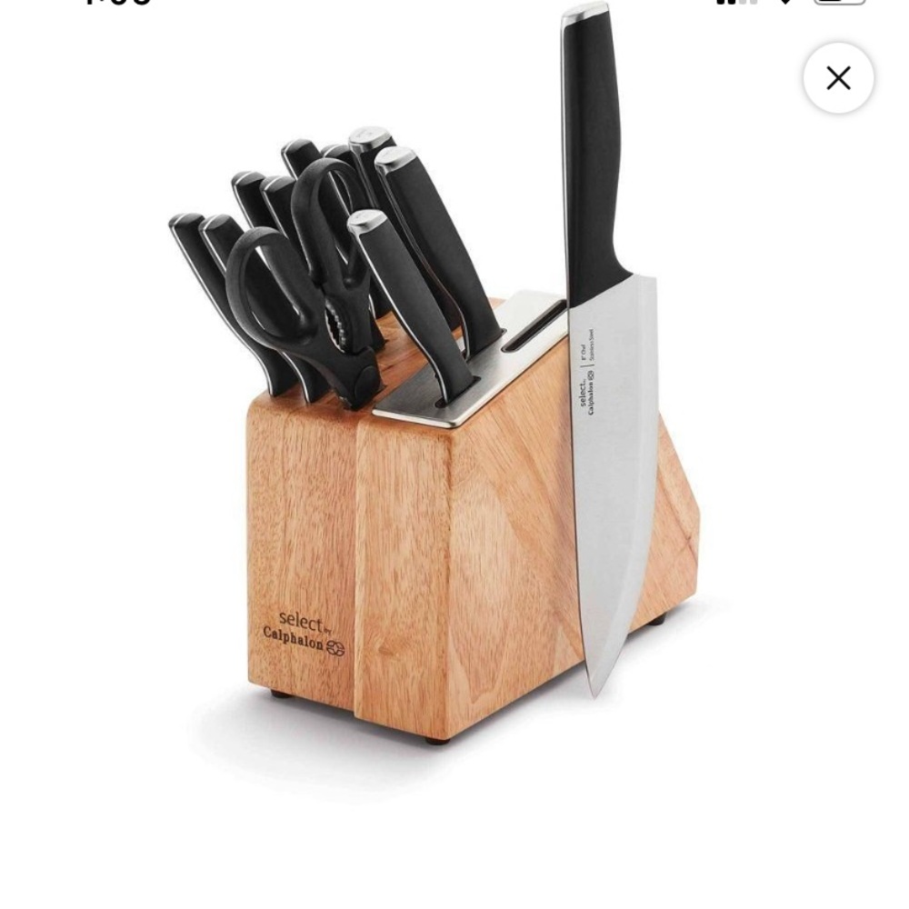 NEW Calphalon Select Knife Block Set with Black Handles no offers lowest price